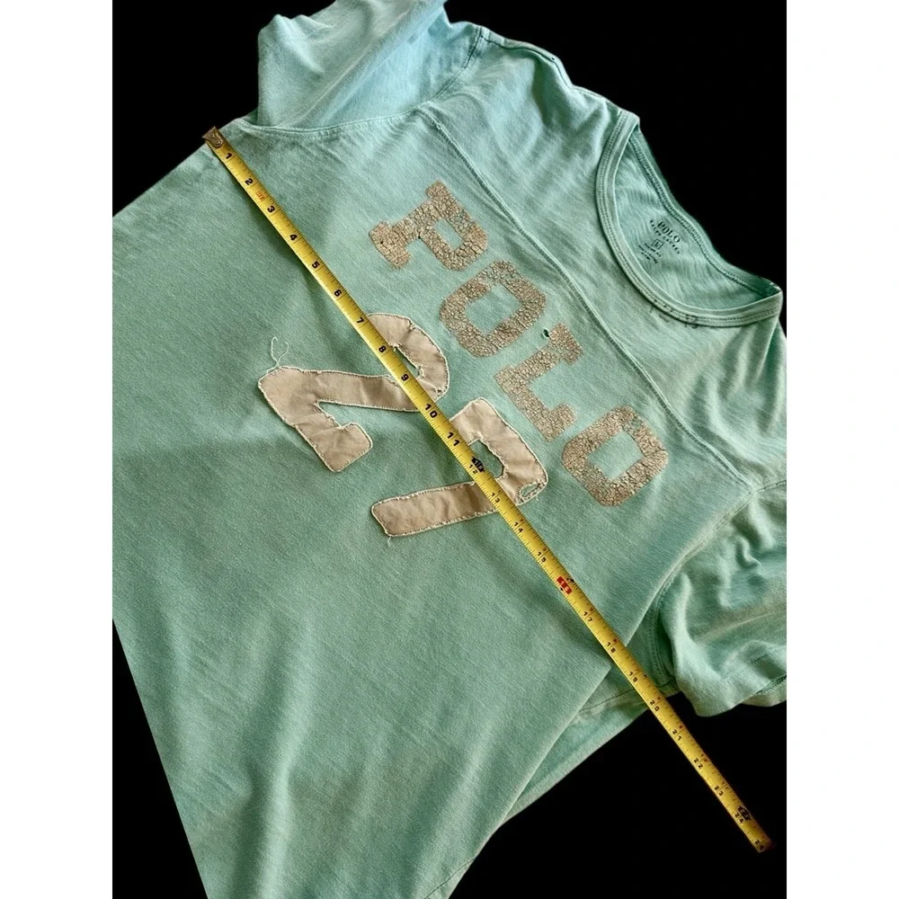 Vintage Ralph Lauren Polo Rugby Tshirt Sz Large Number‎ Varsity RLYC Distressed